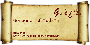 Gompercz Ádám névjegykártya